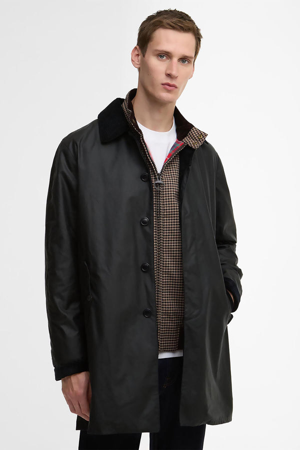 Manteau Car Coat ciré Tyne Barbour x Baracuta
