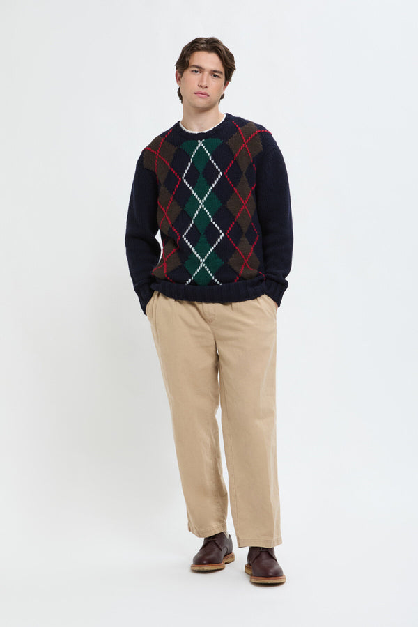 Maglione girocollo con motivo a losanghe