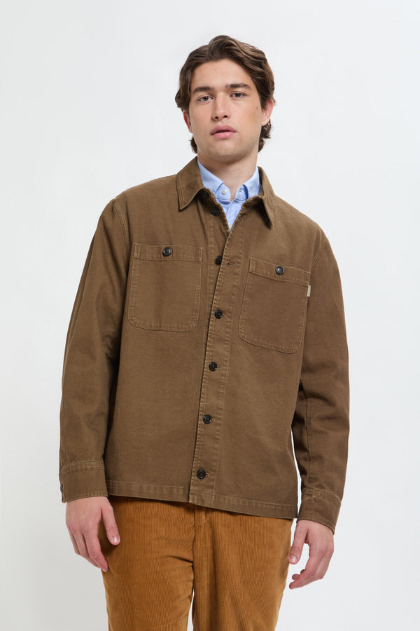 Overshirt aus Canvas im Stück gefärbt