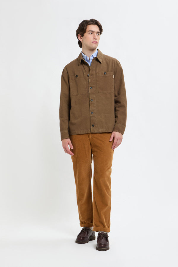 Overshirt aus Canvas im Stück gefärbt